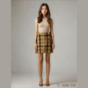 Talbots wool blend plaid mini skirt size 10